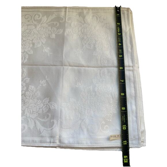 Vintage Made in Japan Damask Napkins Set of 6 White Floral Jacquard Cottagecore - Picture 5 of 6